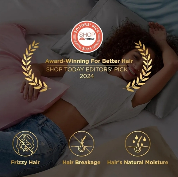 Satin Pillowcase for Hair and Skin Queen - Dark Grey, 2 Pack 20x30 Inche - Picture 3 of 4